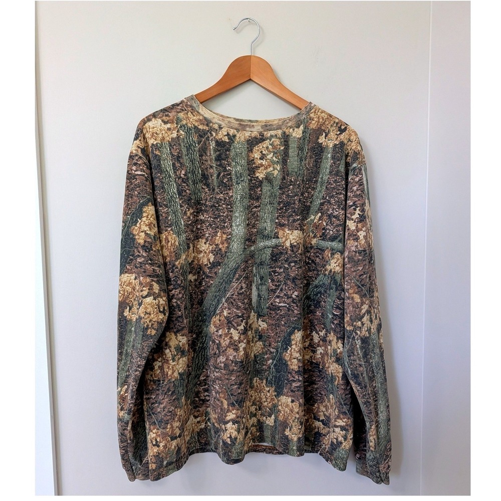 Vintage Americas Best Retro Tree Camo Long Sleeve T-Shirt XXL USA Cotton Forest - Picture 2 of 13